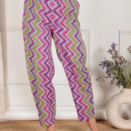 Aramya Striped Straight-Fit Soft Cotton Mid-Rise Trousers-image-4