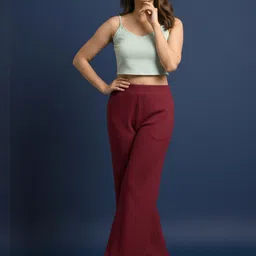 DTR FASHION Women Solid Comfort High-Rise Trousers image 5
