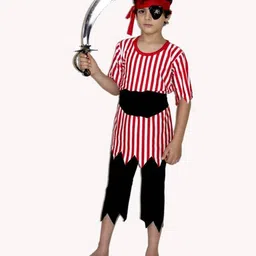 Kaku Fancy Dresses Pirate Theme Costume Set - Red & Black-picture-20