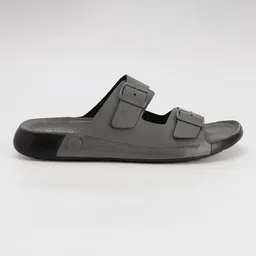 nostrain Grey leather sandals with buckles for men. image 5