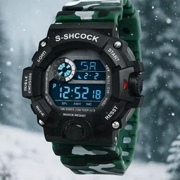 SWADESI STUFF Kids Digital Automatic Watch ARMY GREEN 2031-picture-30