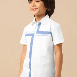 U.S. Polo Assn. Kids Boys Multi Striped Spread Collar Pure Cotton Casual Shirt image 2