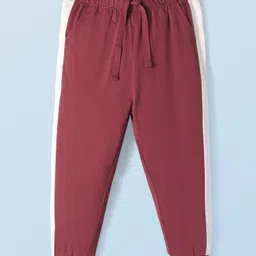 Honeyhap Premium Cotton Full Sleeves Trees Printed Bio Finished Night Suit - Ecru Melange & Fired Brick image 4