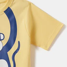 Desi Soota Cotton Half Sleeves Monkey Printed Tee - Yellow image 5