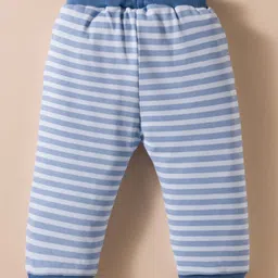 ToffyHouse Interlock Knit Full Sleeves Night Suit With Vehicle Embroidery - Light Blue image 5