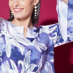 KATLINE Floral Printed Bell Sleeve Shift Mini Dress image 4