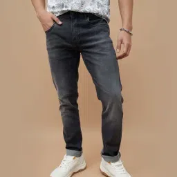 Forca By Lifestyle Grey Cotton Slim Fit Jeans-picture-34