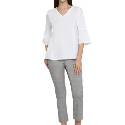 Mode by Red Tape White V Neck Top image 5