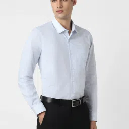 Peter England Blue Regular Fit Checks Shirt image 3