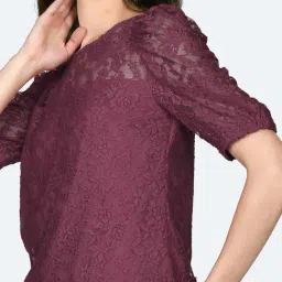 Zink London Wine Lace Top image 5