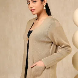 Soch Brown Acrylic Regular Fit Shrug image 3