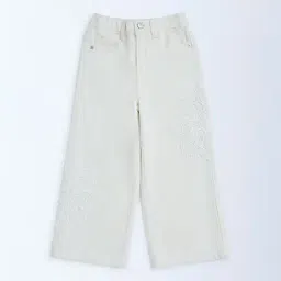 HOP Kids by Westside White Embroidered Relaxed-Fit High-Rise Jeans-image-56
