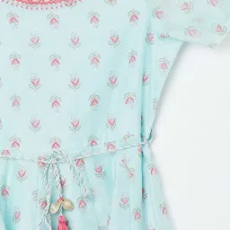 Melange by Lifestyle Kids Mint Green Printed Dress image 3