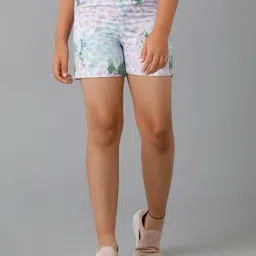 Under Fourteen Only Kids Multicolor Floral Print Shorts-image-4