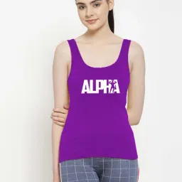Friskers Purple Graphic Print Camisole-image-32