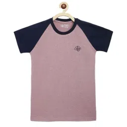 Chimprala Boys Pink & Navy Textured T-Shirt-image-12