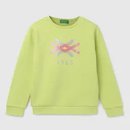 United Colors of Benetton Kids Girl's Regular Fit Crew Neck Printed SweatShirt-picture-25