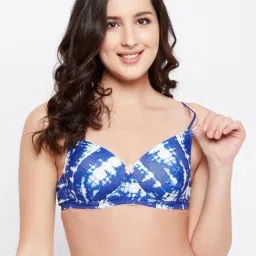 Clovia Blue Printed Padded Bra-image-59