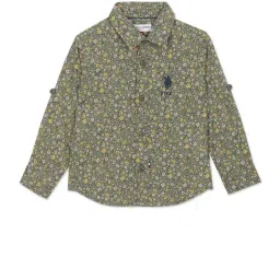 U.S. Polo Assn. Kids Green Floral Print Shirt-picture-25