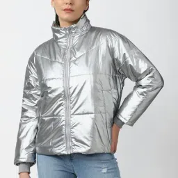Forever 21 Silver Regular Fit Jacket-picture-10