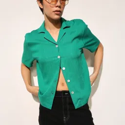 Only Green Solid Shirt image 3