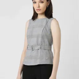 Van Heusen Grey Chequered Top image 3