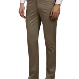 Louis Philippe Brown Slim Fit Trousers image 3