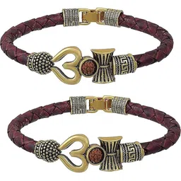 Divine souvenirs Unisex Set Of 2 Gold Plated Artificial Beaded Wraparound Bracelets-picture-42