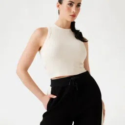 Guess Ocean Salt Ribbed Round Neck Sleeveless Knitted Crop Top-picture-17