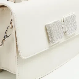 Ginger by Lifestyle White Satchel Handbag image 3