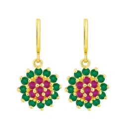 Peora Fancy Rani Pink - Green Gold-Plated Cubic Zirconia Drop Earring image 3