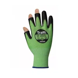 Traffi Work Gloves Black & Green Elastane Glass fibre HPPE Polyamide Abrasion Resistant Cut Resistant Size 10, TG5220 : A-TG5220-GR-10 (1 Pair)-picture-23