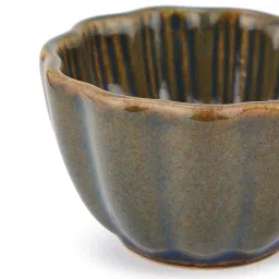 Fabindia Green Phulwari Ceramic Chutney Bowl (0.04 L) image 3