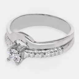 crash.club By CKC Silver Solitaire Drop Cubic Zirconia Ring image 3