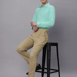 Wear Your Opinion Men Relaxed Spread Collar Solid Formal Shirt-picture-21