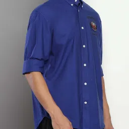 Tommy Hilfiger Navy Blue Cotton Relaxed Fit Shirt image 3