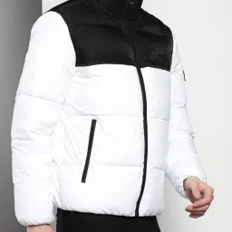 Calvin Klein Bright White Regular Fit Colour Block Puffer Jacket image 3
