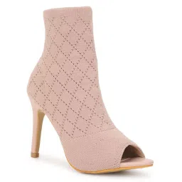 Truffle Collection Women's Nude Peeptoe Boots image 3