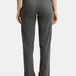 Jockey 1302 Women's Super Combed Cotton Elastane Stretch Relaxed Fit Trackpants With Side Pockets image 3