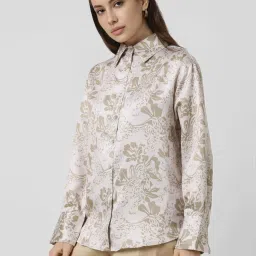 Van Heusen Beige Regular Fit Printed Shirt image 3