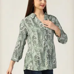 Mustard Multicolour Printed Casual Shirts image 3
