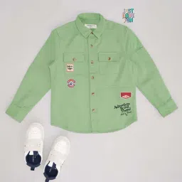 Pantaloons Junior Boys Epsom Cotton Solid Full Sleeves Shirts-image-41