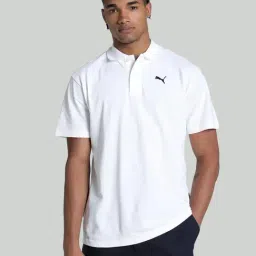 Puma White Cotton Relaxed Fit Polo T-Shirt-image-47