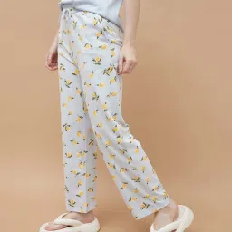 Ginger By Lifestyle Light Blue Cotton Regular Fit Printed Pyjamas image 3