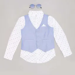 Pantaloons Junior Boys Bright White Cotton Printed Full Sleeves Shirts-picture-15