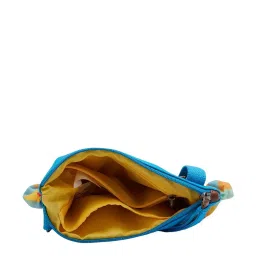 Caprese Oakley Turquoise Canvas Solid Sling Handbag image 3