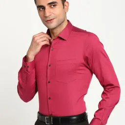 Turtle Red Cotton Slim Fit Dobby Shirt image 3