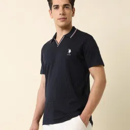U.S. Polo Assn. Blue Cotton Slim Fit Polo T-Shirt image 3
