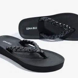 LUNA BLU by Westside Black Braided Flip-Flops image 3