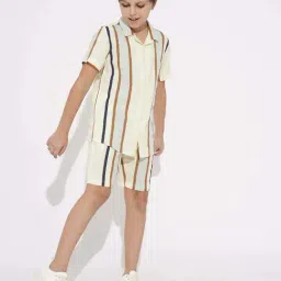 Jack & Jones Junior Boys Moonbeam Cotton Striped Shorts image 4